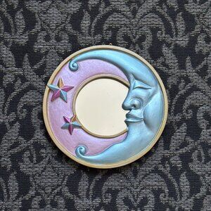 A 🌙 90s Vintage Blue & Pink Moon Mirror - Celestial Decor 90s y2k Wall Mirror -